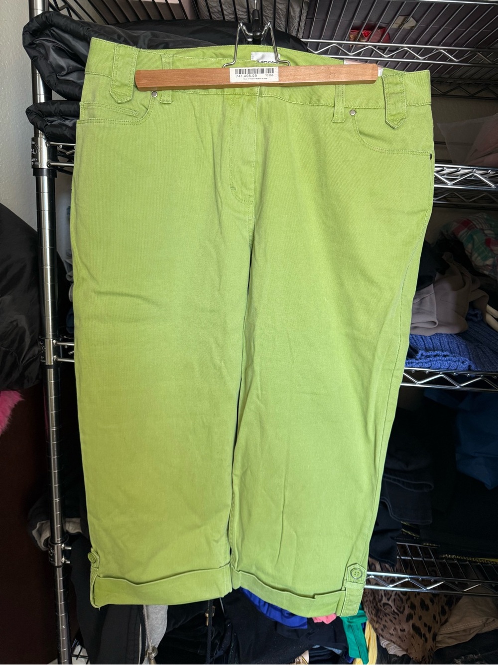 Chico's Lime Green Cotton Crop Pants